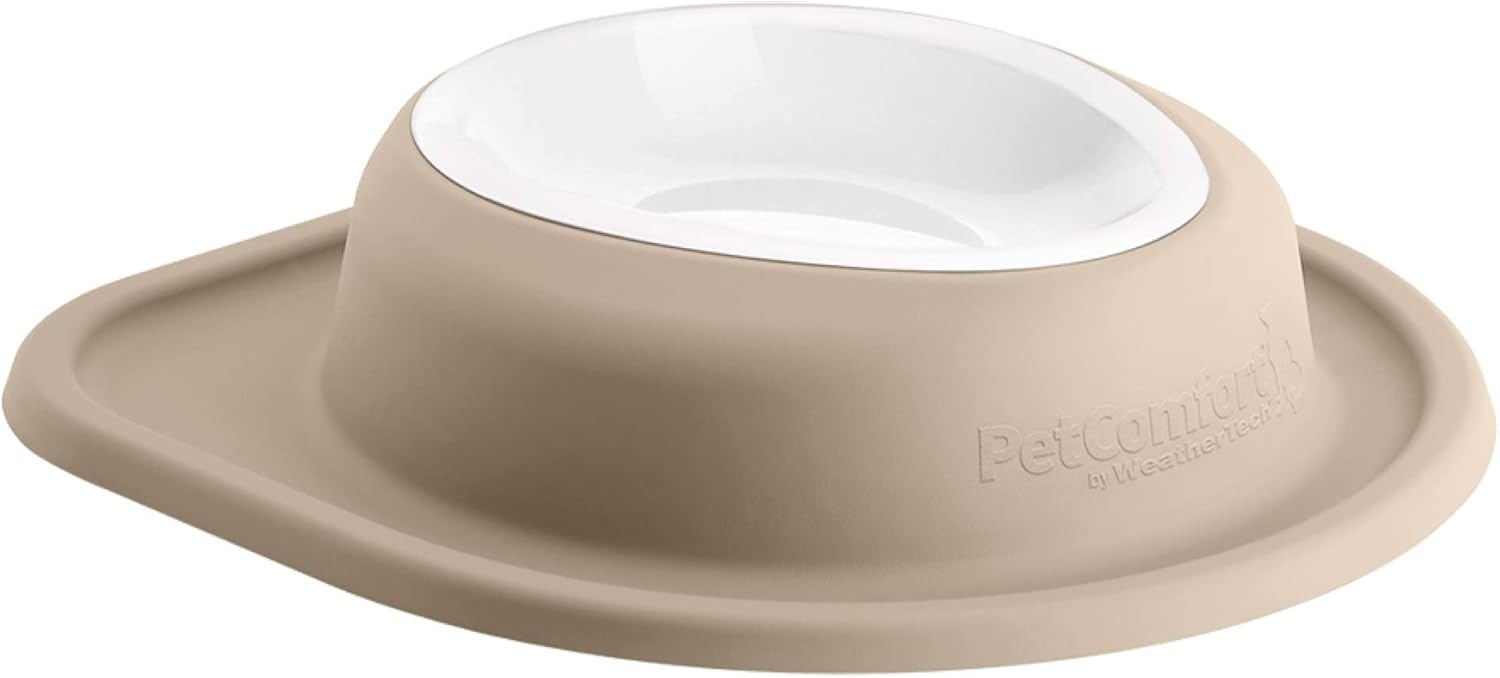 image:imageWeatherTech Single Low Pet Feeding System wPlastic DogCat Bowls 8 oz 1 Cup Dark Grey PSL0801DGTan