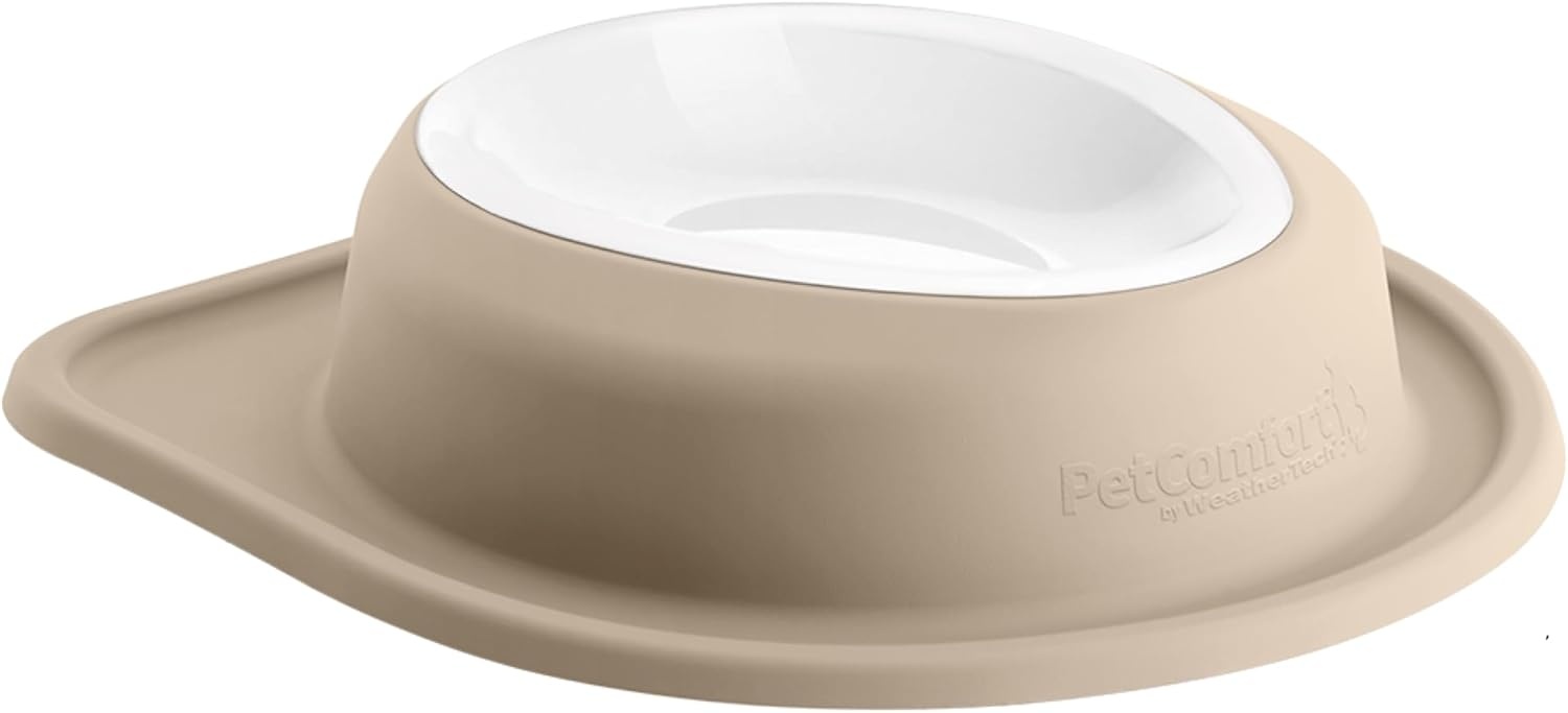 image:imageWeatherTech Single Low Pet Feeding System wPlastic DogCat Bowls 8 oz 1 Cup Dark Grey PSL0801DGTan