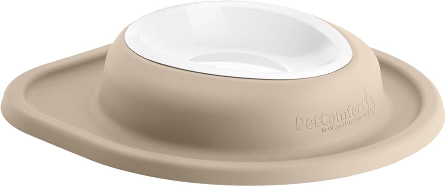 image:imageWeatherTech Single Low Pet Feeding System wPlastic DogCat Bowls 8 oz 1 Cup Dark Grey PSL0801DGTan