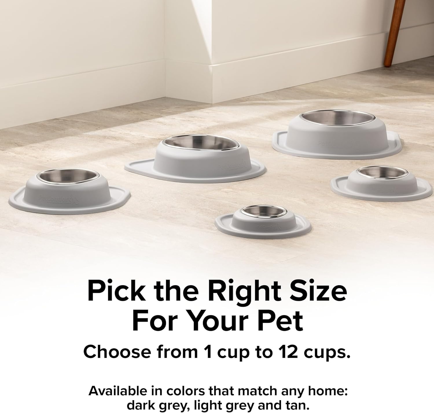 image:imageWeatherTech Single Low Pet Feeding System wPlastic DogCat Bowls 8 oz 1 Cup Dark Grey PSL0801DGTan