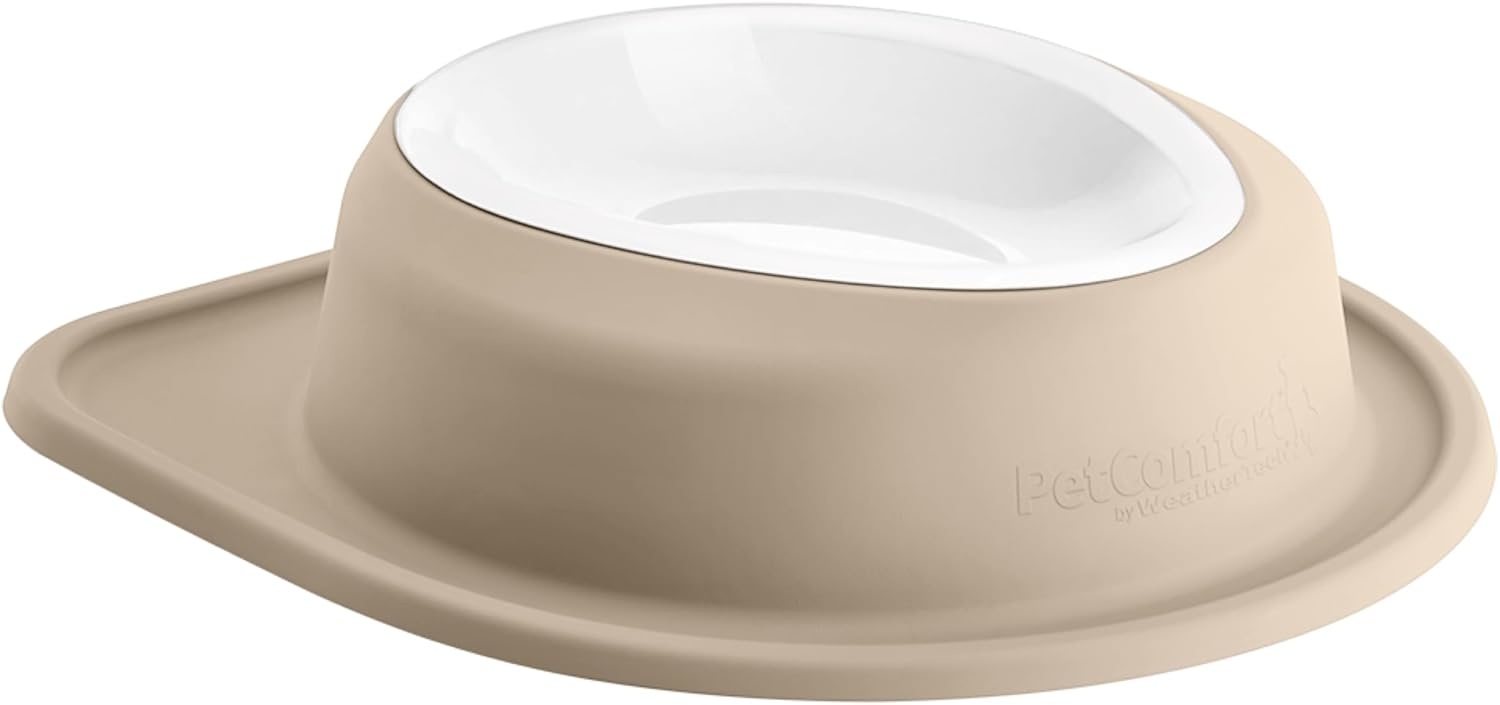image:imageWeatherTech Single Low Pet Feeding System wPlastic DogCat Bowls 8 oz 1 Cup Dark Grey PSL0801DGTan