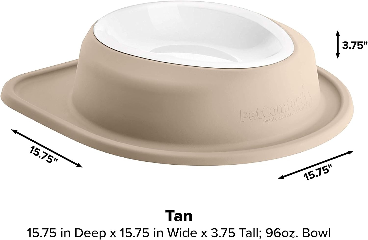 image:imageWeatherTech Single Low Pet Feeding System wPlastic DogCat Bowls 8 oz 1 Cup Dark Grey PSL0801DGTan