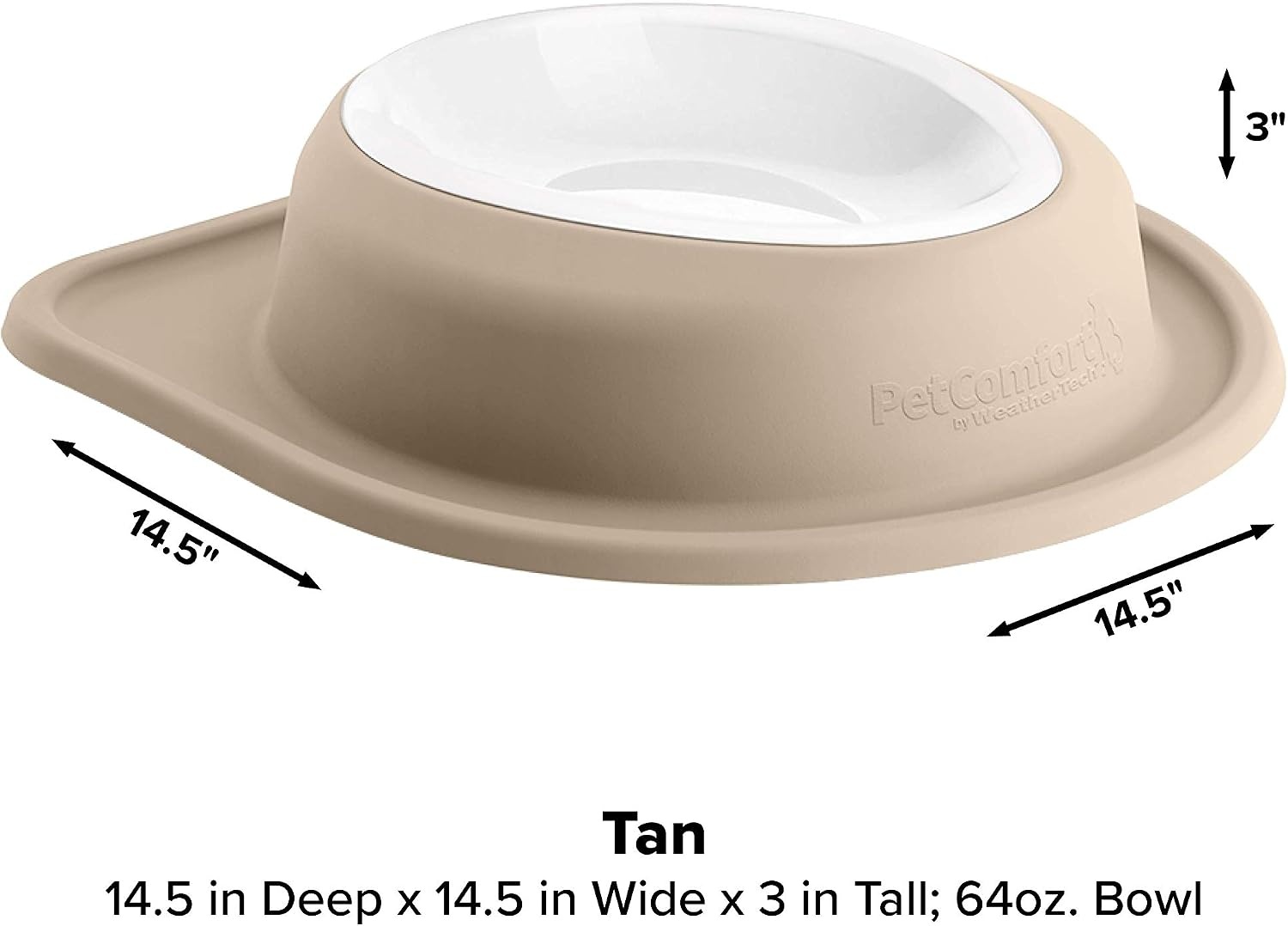 image:imageWeatherTech Single Low Pet Feeding System wPlastic DogCat Bowls 8 oz 1 Cup Dark Grey PSL0801DGTan