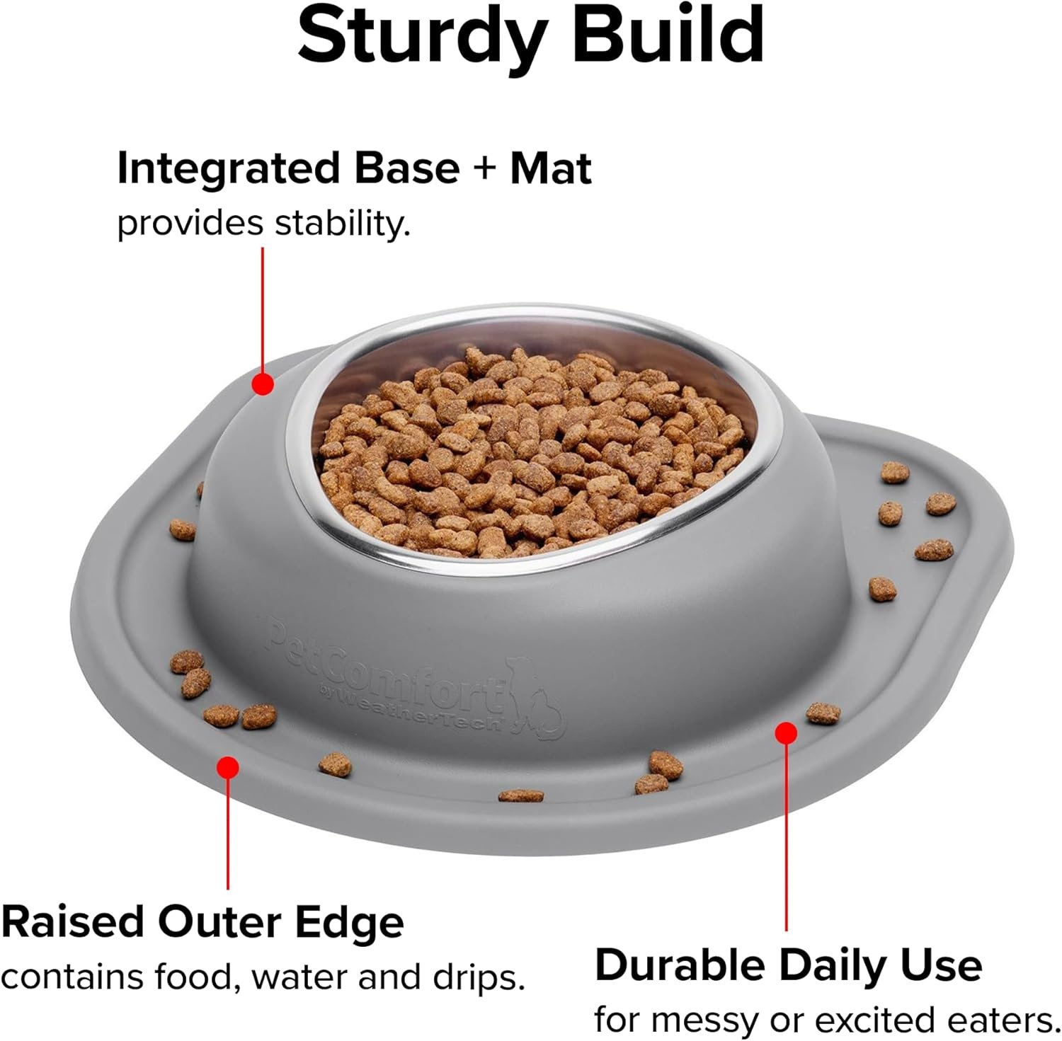 image:imageWeatherTech Single Low Pet Feeding System wPlastic DogCat Bowls 8 oz 1 Cup Dark Grey PSL0801DGTan