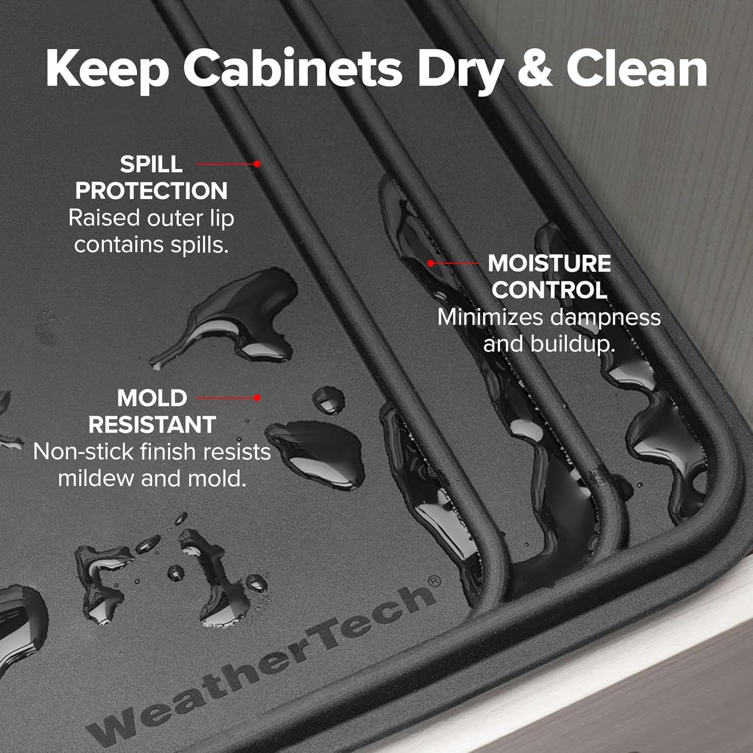 image:imageWeatherTech SinkMat Waterproof Under Sink Liner Mat for Kitchen Bathroom 34 x 22 Inches Durable Flexible Tray Home undersink Organizer Must Haves TanBlack