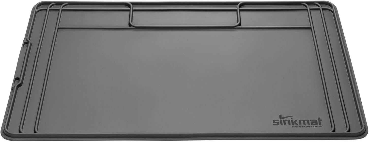 image:imageWeatherTech SinkMat Waterproof Under Sink Liner Mat for Kitchen Bathroom 34 x 22 Inches Durable Flexible Tray Home undersink Organizer Must Haves TanBlack