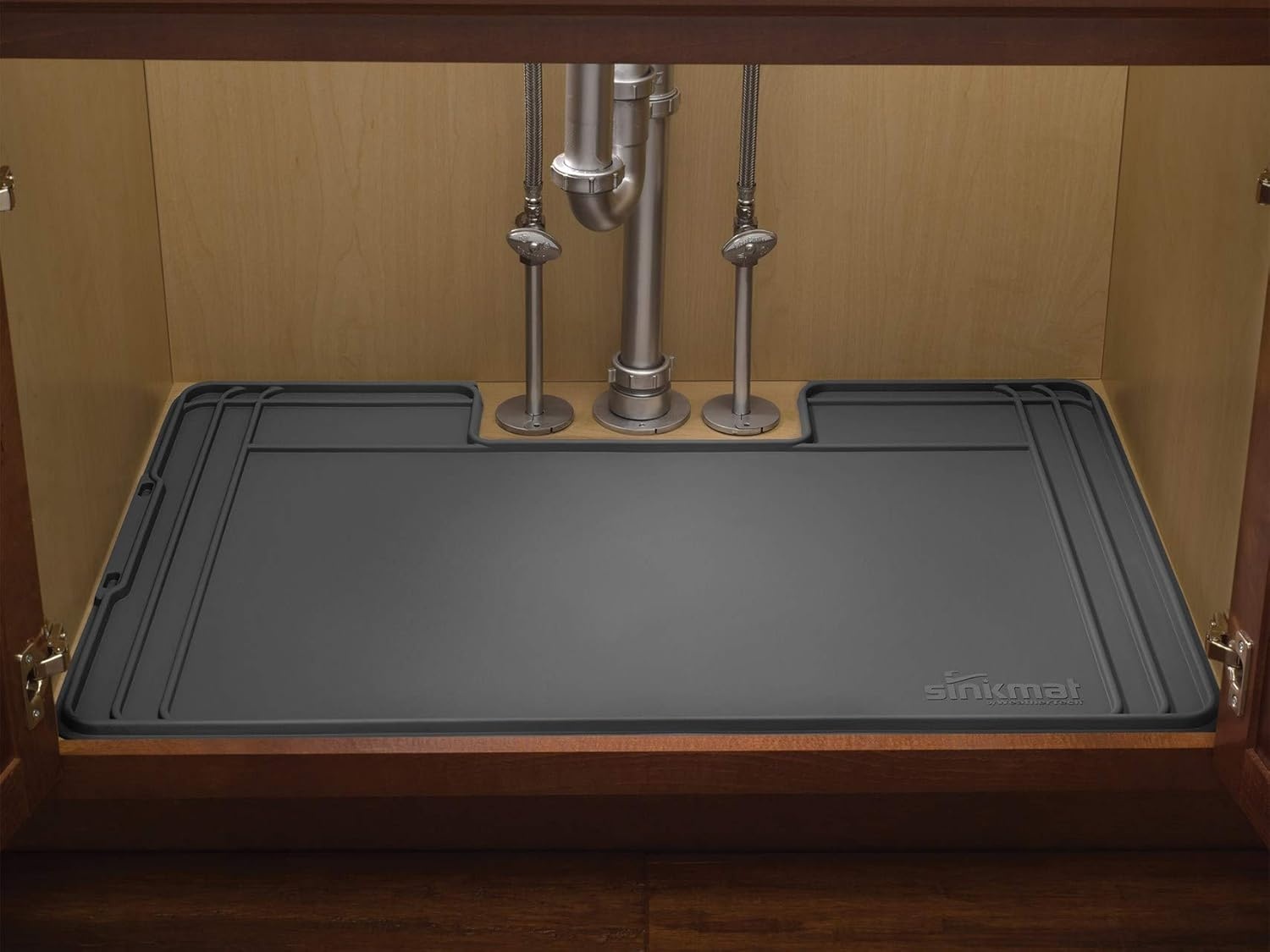 image:imageWeatherTech SinkMat Waterproof Under Sink Liner Mat for Kitchen Bathroom 34 x 22 Inches Durable Flexible Tray Home undersink Organizer Must Haves TanBlack