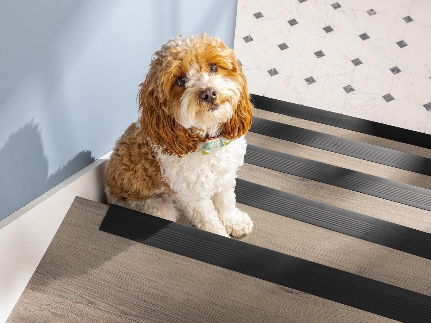image:imageWeatherTech StairEdge NonSlip SelfAdhesive Staircase Step Edge Protector Brown 295 Inch 5 PackBlack