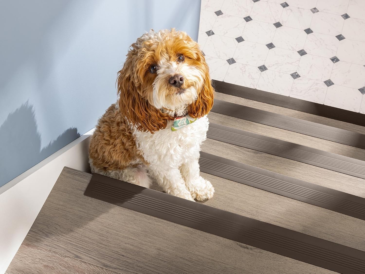 image:imageWeatherTech StairEdge NonSlip SelfAdhesive Staircase Step Edge Protector Brown 295 Inch 5 PackBrown