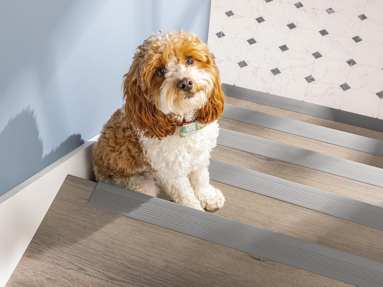 image:imageWeatherTech StairEdge NonSlip SelfAdhesive Staircase Step Edge Protector Brown 295 Inch 5 PackGrey
