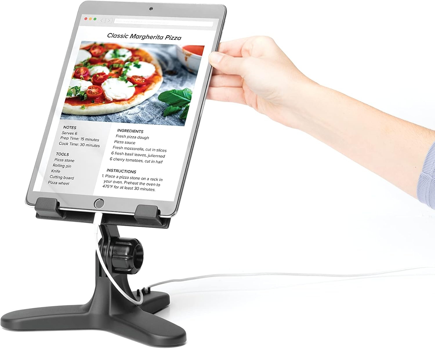 image:imageWeatherTech TabletHolder Tablet Holder for Desktop Tabletop or Kitchen Counter Top Non Slip Multi Surface Holder BlackRedBlack