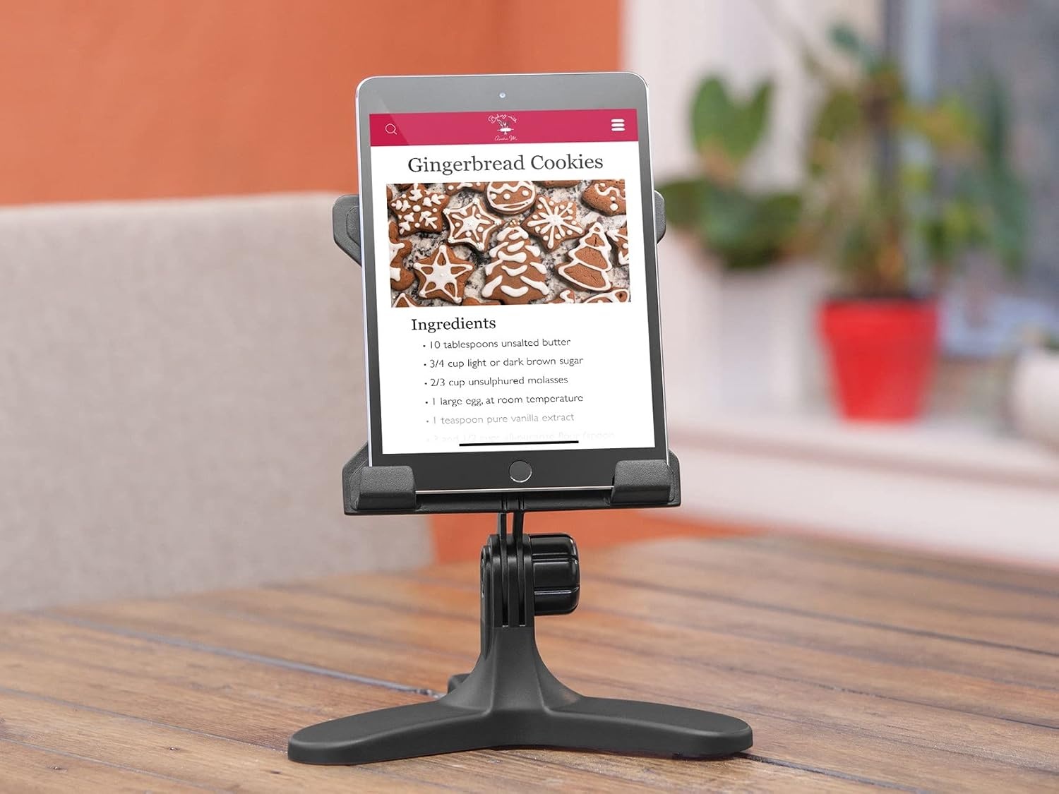 image:imageWeatherTech TabletHolder Tablet Holder for Desktop Tabletop or Kitchen Counter Top Non Slip Multi Surface Holder BlackRedRed