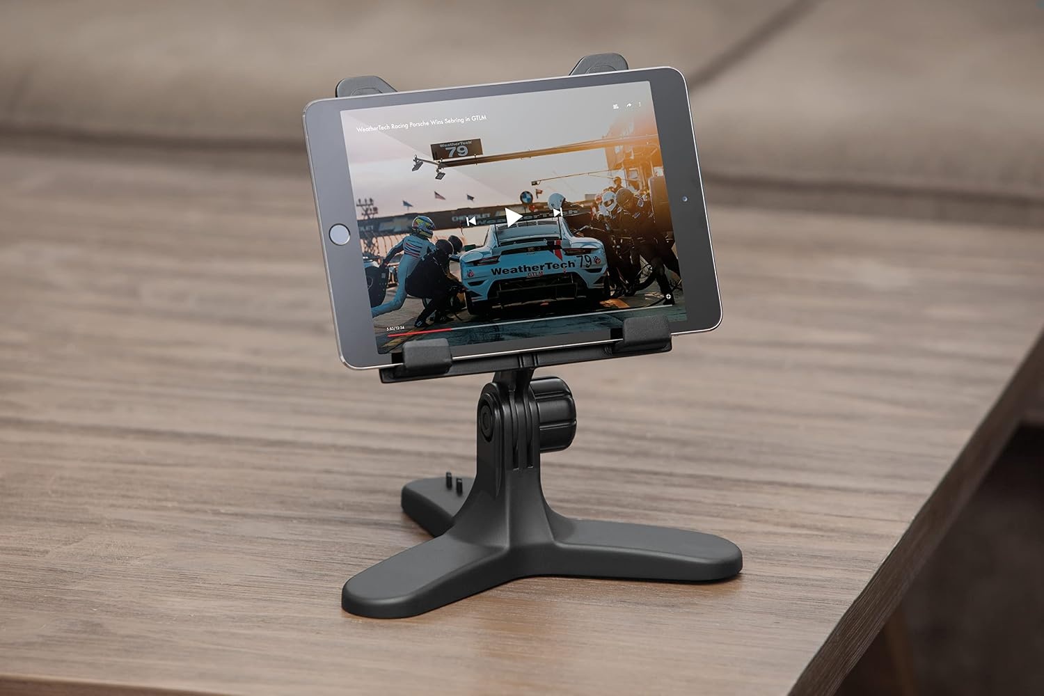 image:imageWeatherTech TabletHolder Tablet Holder for Desktop Tabletop or Kitchen Counter Top Non Slip Multi Surface Holder BlackRedSilver