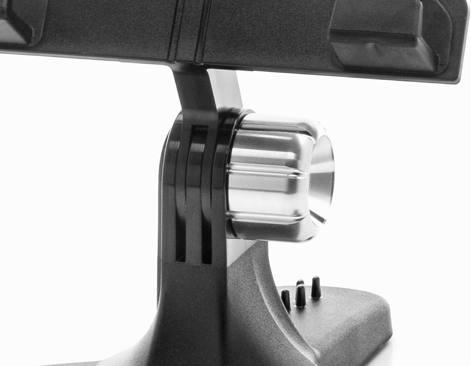 image:imageWeatherTech TabletHolder with Black Billet Knobs Tablet Holder for Desktop Tabletop or Kitchen Counter Top Non Slip Multi Surface HolderSilver