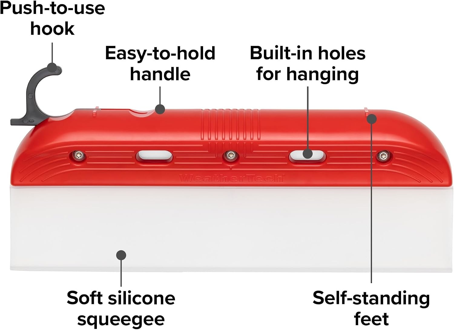 image:imageWeatherTech WaterWiper NonScratch Silicone 12 Squeegee for Safe Water Removal 12 Inch12 Inch w Hook