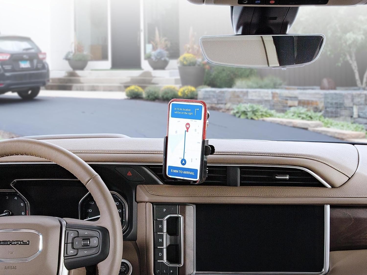 image:imageWeatherTech WindshieldFone with Extension Universal WindshieldMounted Car Phone Holder Black Plastic KnobsGraphite