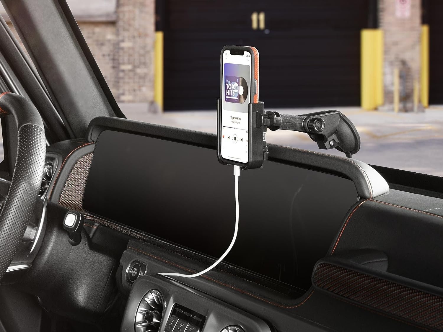 image:imageWeatherTech WindshieldFone with Extension Universal WindshieldMounted Car Phone Holder Black Plastic KnobsRed