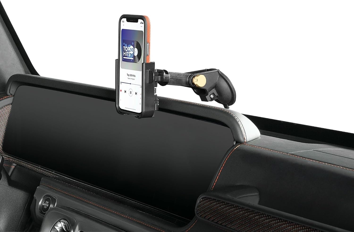 image:imageWeatherTech WindshieldFone with Extension Universal WindshieldMounted Car Phone Holder Black Plastic KnobsRose Gold