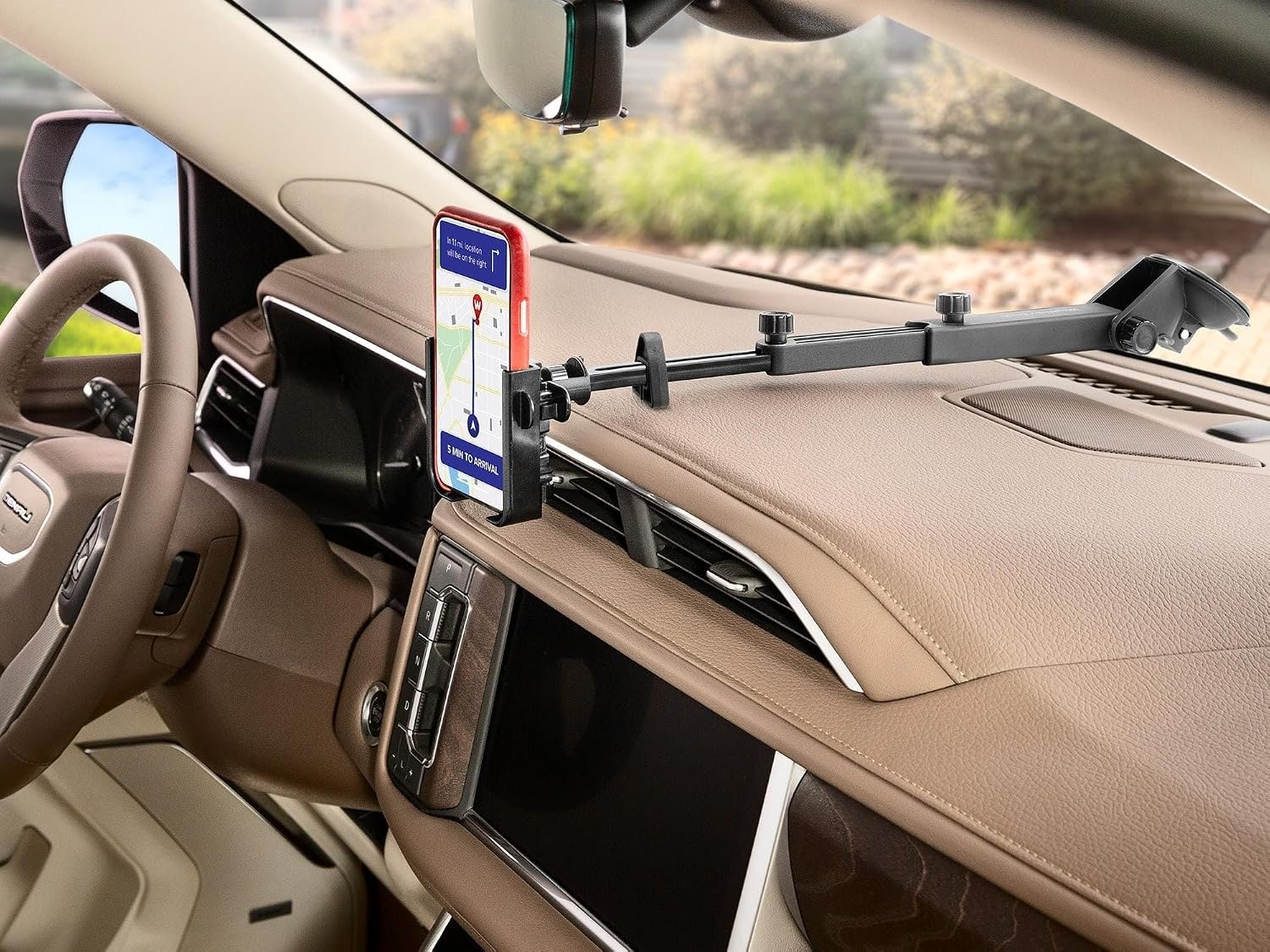 image:imageWeatherTech WindshieldFone with Extension Universal WindshieldMounted Car Phone Holder Black Plastic KnobsViolet