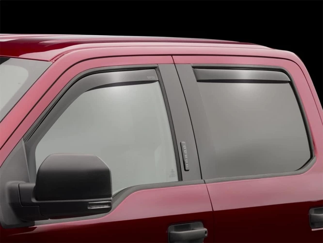 image:imageWeathertech Side Window Deflectors for Ford F150 F250 F350 F450 Crew Cab Front and Rear Set Dark Tint 82765
