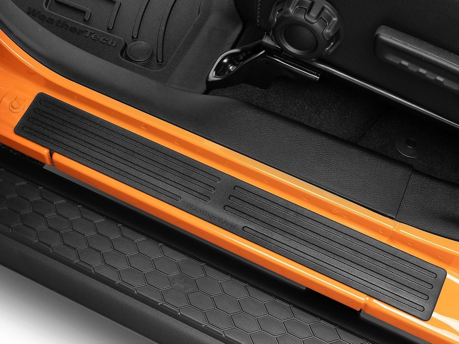 image:imageWeathertech SillProtector Door Sill Protector for Jeep Wrangler 4Door Wrangler 4Door Rubicon 392 Wrangler Unlimited 4Door 4 Door Set ST004K1