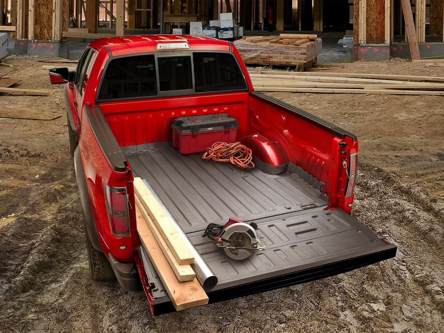 image:imageWeathertech TechLiner Truck Bed Liner for Ram 1500 Classic Ram 1500 Truck 1500 Complete Set Bed Liner and Tailgate Liner 376083TG04 Black