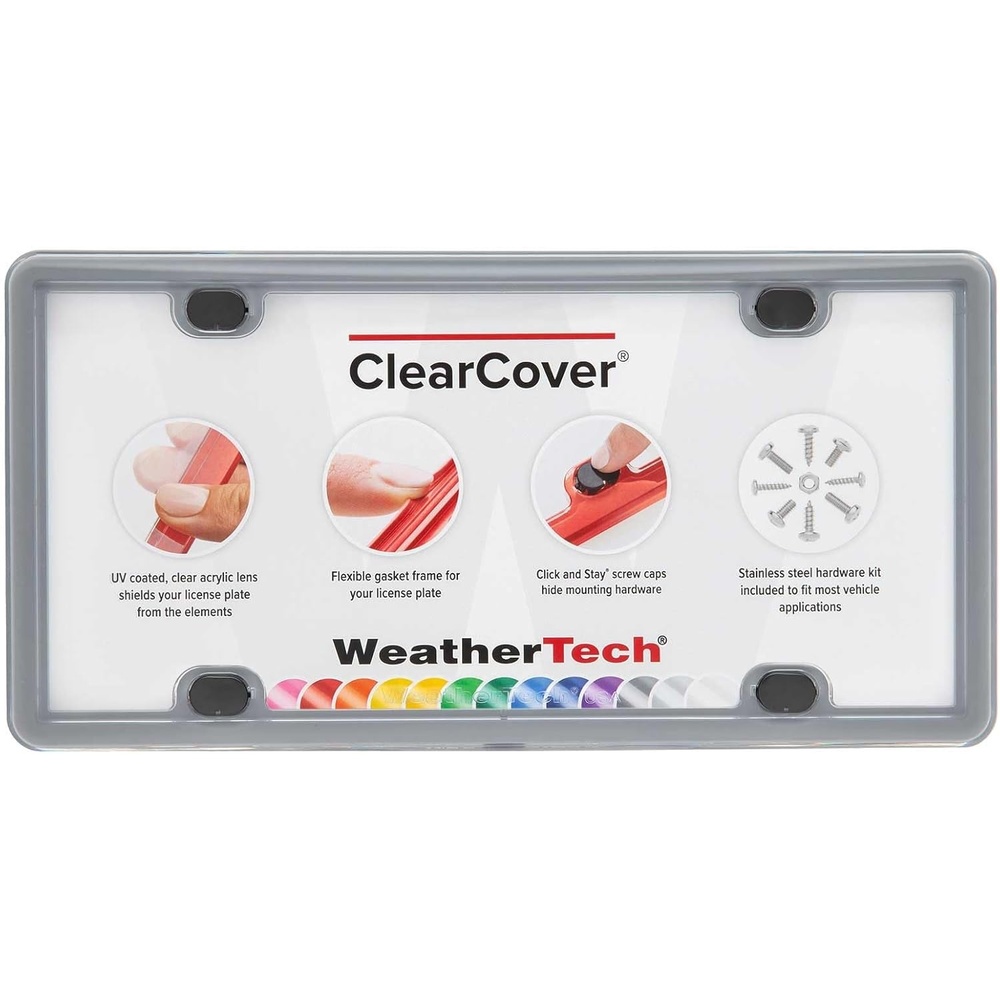 image:imageWeatherTech ClearCover  Clear Acrylic Lens Cover Durable Frame that Protects License Plates BlackBeluga Grey