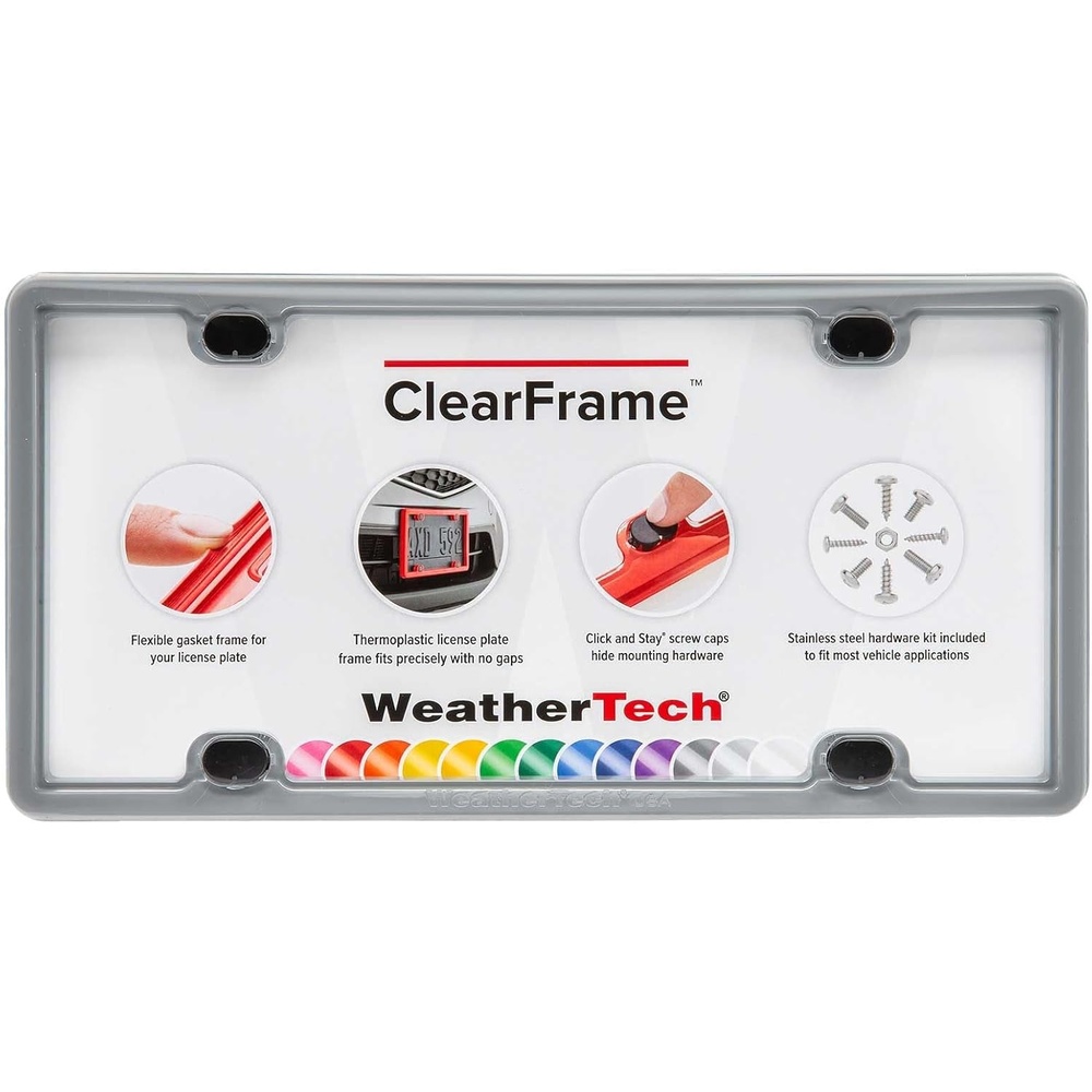 image:imageWeatherTech ClearFrame License Plate Frame Baby BlueBeluga Grey