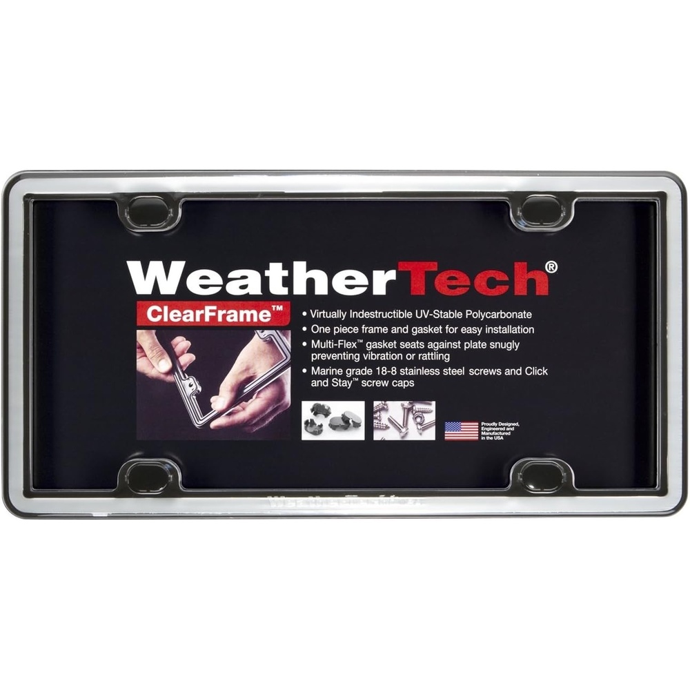 image:imageWeatherTech ClearFrame License Plate Frame Baby BlueChromeBlack