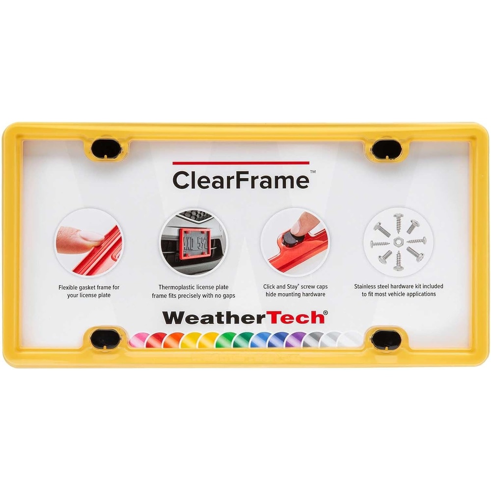 image:imageWeatherTech ClearFrame License Plate Frame Baby BlueGolden Yellow
