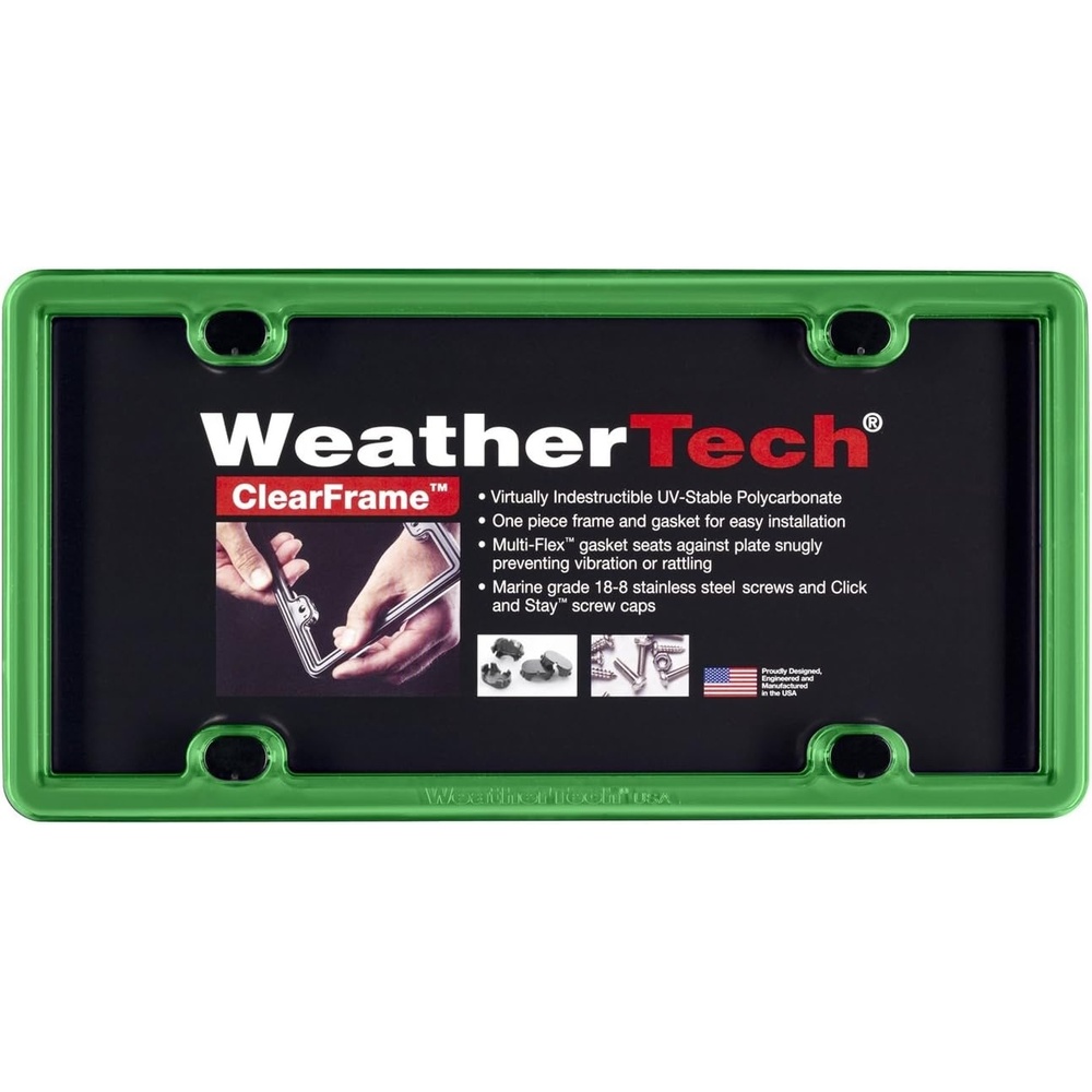 image:imageWeatherTech ClearFrame License Plate Frame Baby BlueKelly Green