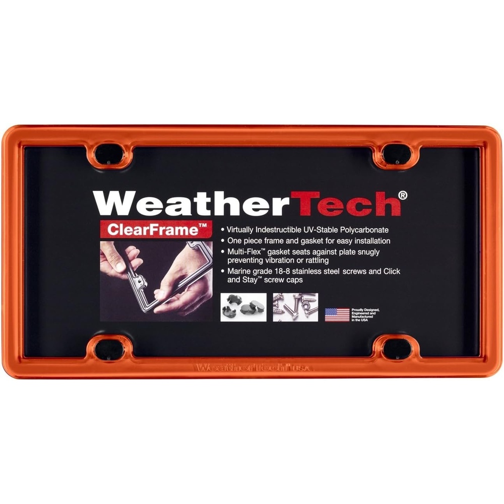 image:imageWeatherTech ClearFrame License Plate Frame Baby BlueOrange