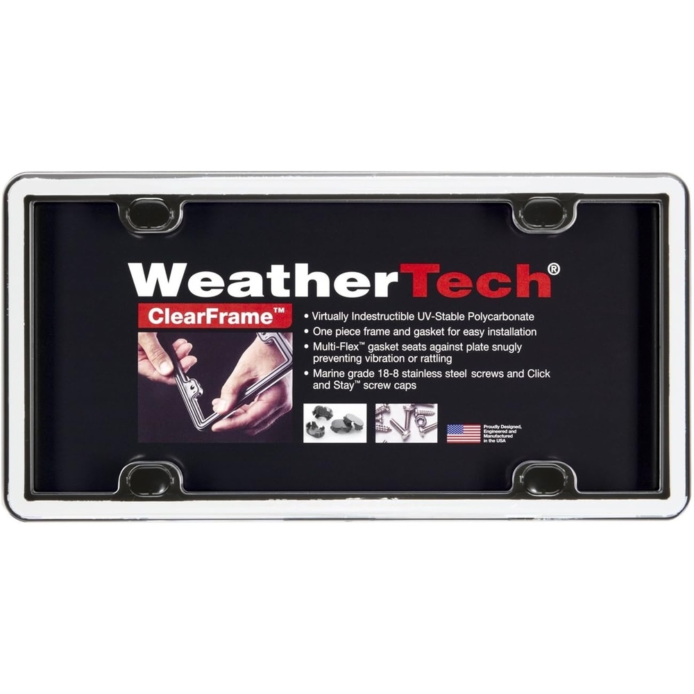 image:imageWeatherTech ClearFrame License Plate Frame Baby BlueWhiteBlack