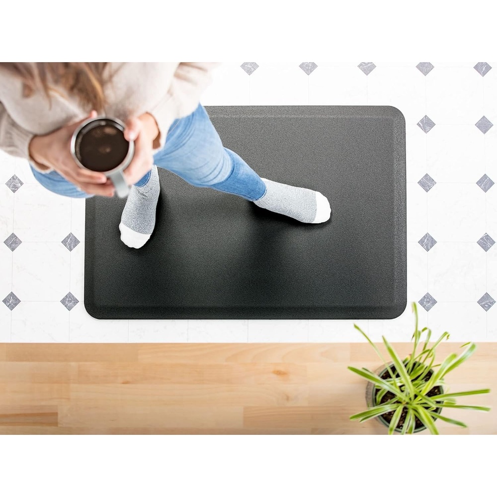 image:imageWeatherTech ComfortMat 24 by 36 Inches AntiFatigue Comfort Mat Stone Pattern Black