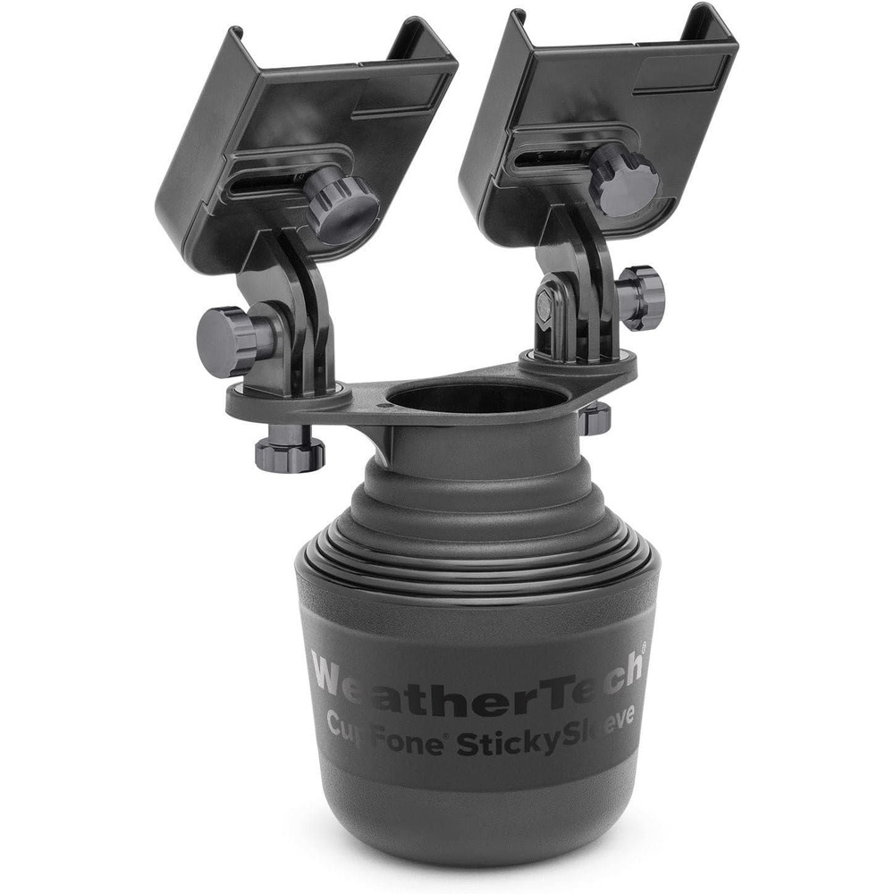 image:imageWeatherTech CupFone Duo Adjustable Universal Cup Holder Phone Mount Car amp Truck Accessory Best Design for iPhone amp Smartphone Charging Black Plastic KnobsGraphite