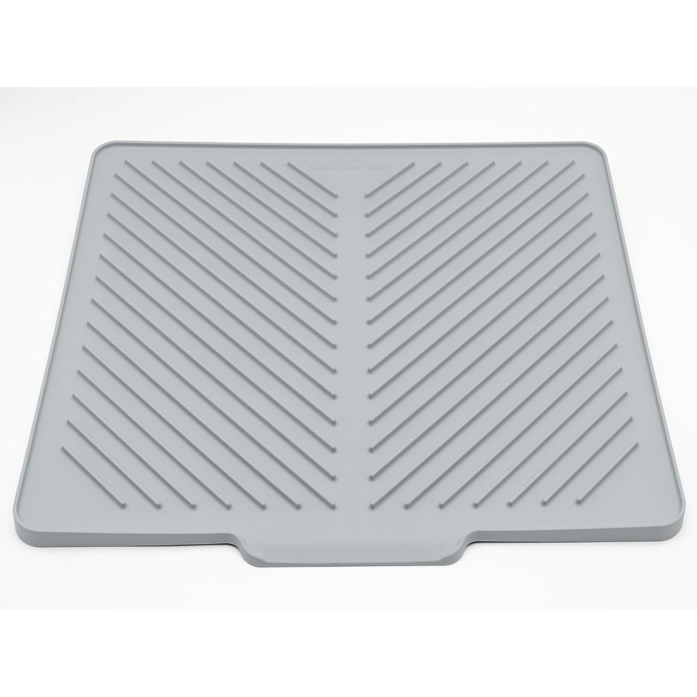 image:imageWeatherTech DishMat Contain  16 x 18 Drip Dry HandWashed Dish Drying Mat Slate RubberPebble