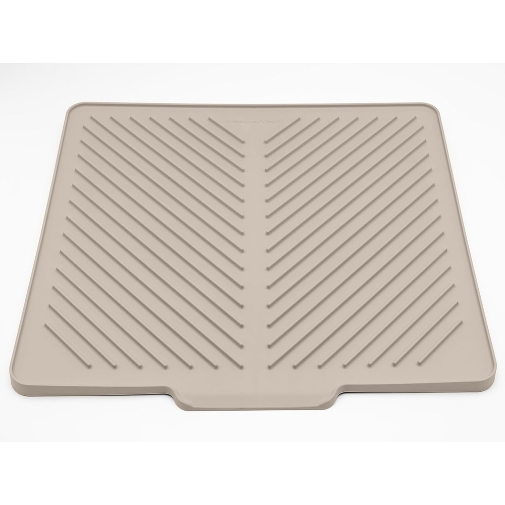 image:imageWeatherTech DishMat Contain  16 x 18 Drip Dry HandWashed Dish Drying Mat Slate RubberSand