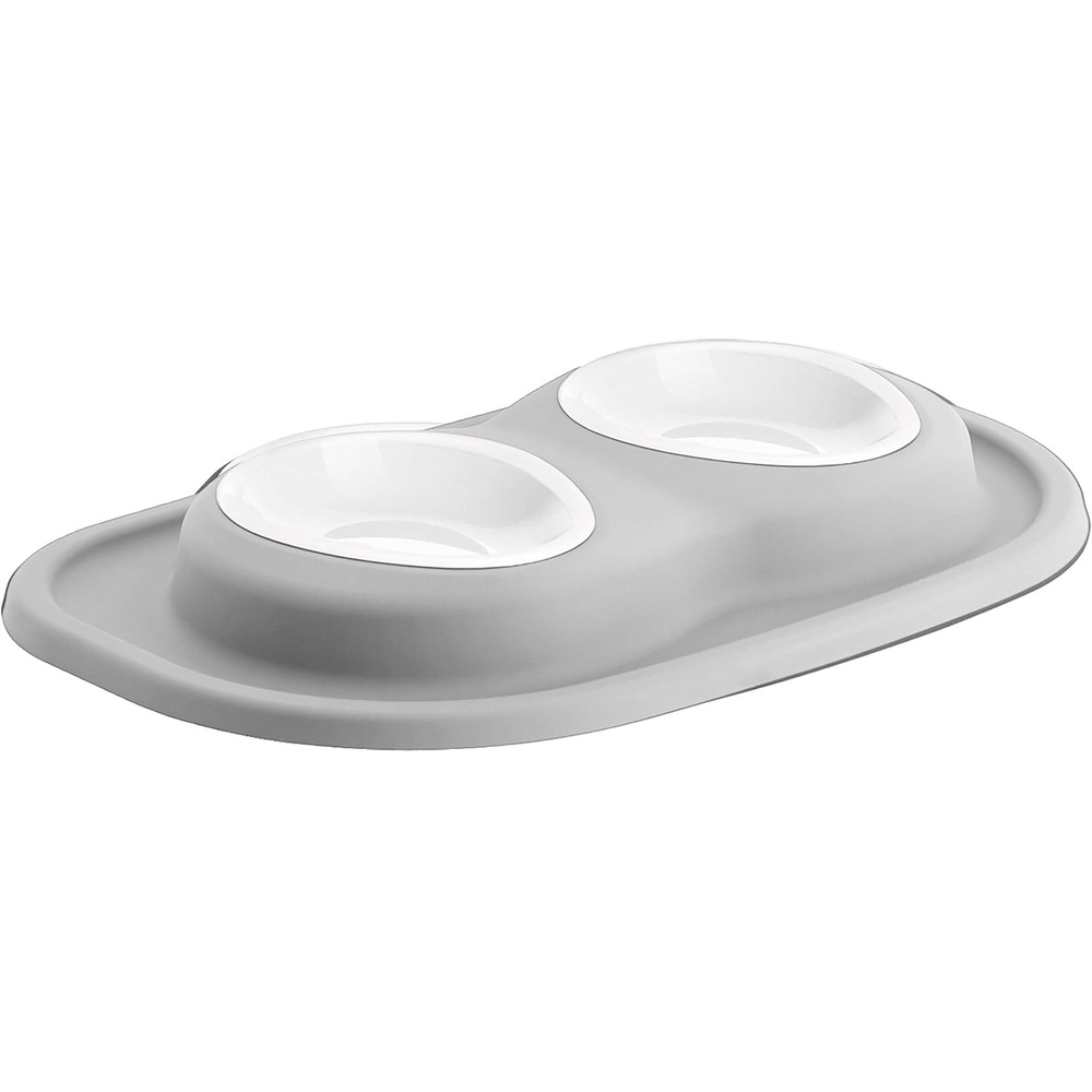 image:imageWeatherTech Double Low Pet Feeding System wPlastic DogCat Bowls 8 oz 1 Cup Dark Grey PDL0801DGLight Grey
