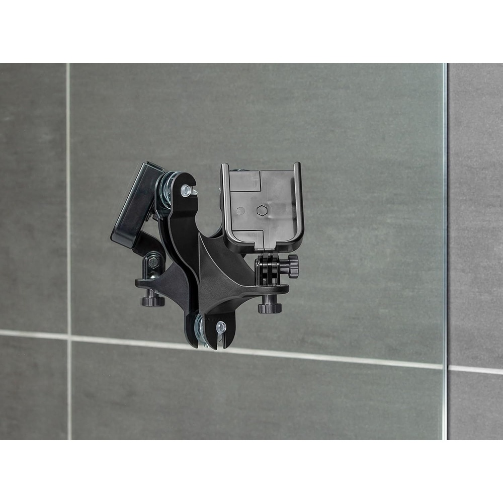 image:imageWeatherTech Rotating MirrorFone White with White Plastic Knobs Phone Holder Mount for Bathroom Kitchen Shower Mirror Tile 8ARM2WHGraphite Billet Knobs