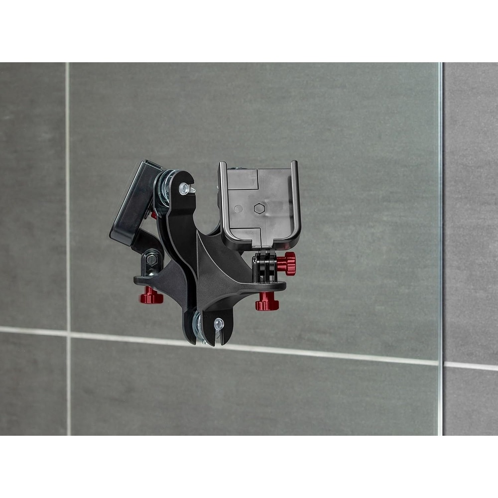 image:imageWeatherTech Rotating MirrorFone  White with White Plastic Knobs Phone Holder Mount for Bathroom Kitchen Shower Mirror Tile 8ARM2WHRed Billet Knobs