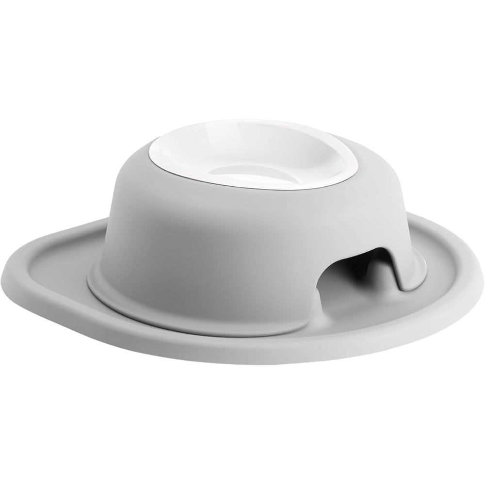 image:imageWeatherTech Single High Pet Feeding System wPlastic DogCat Bowls  3 High Stand Dark Grey PSH0803DGDGLight Grey