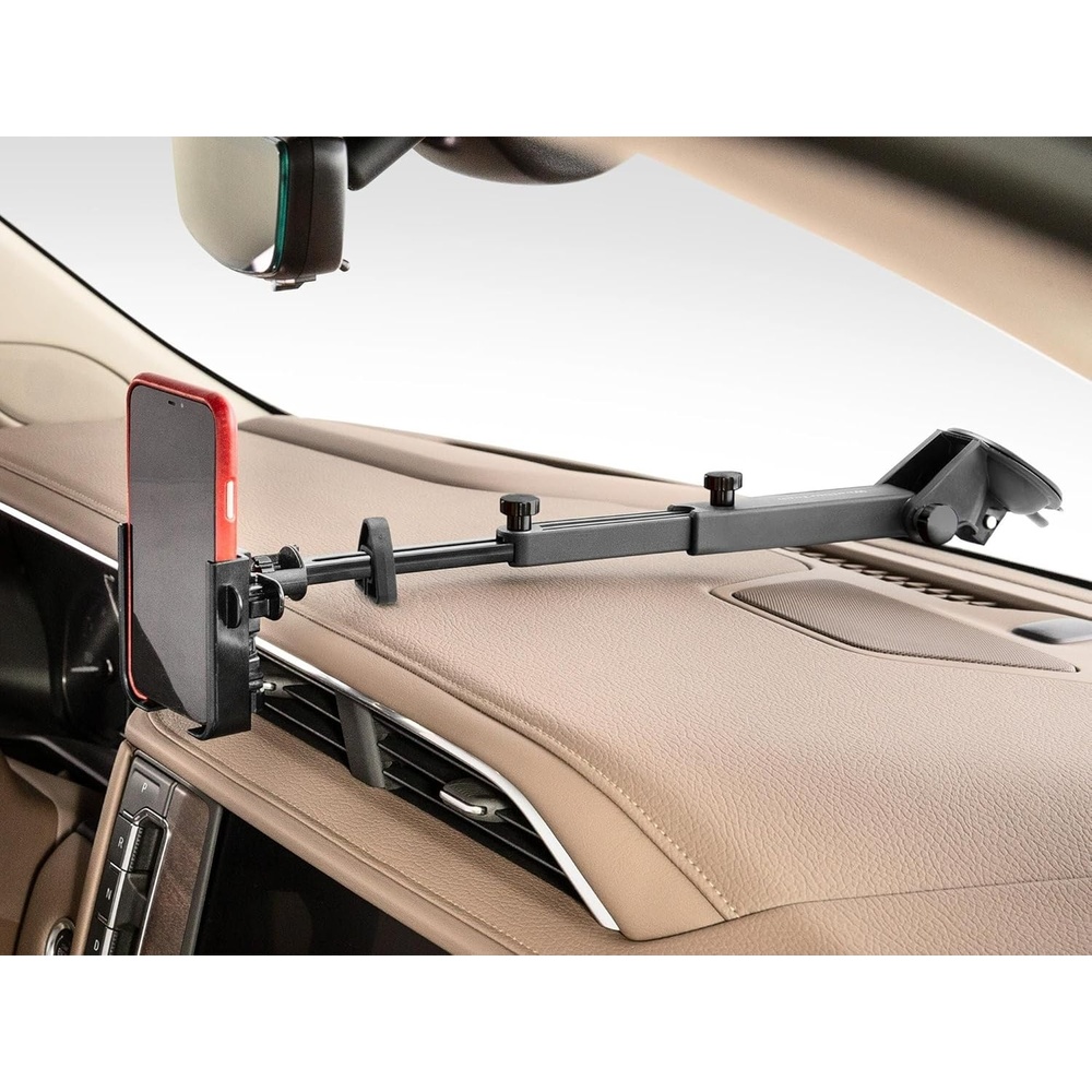 image:imageWeatherTech WindshieldFone with Extension Universal WindshieldMounted Car Phone Holder Black Plastic KnobsBlack