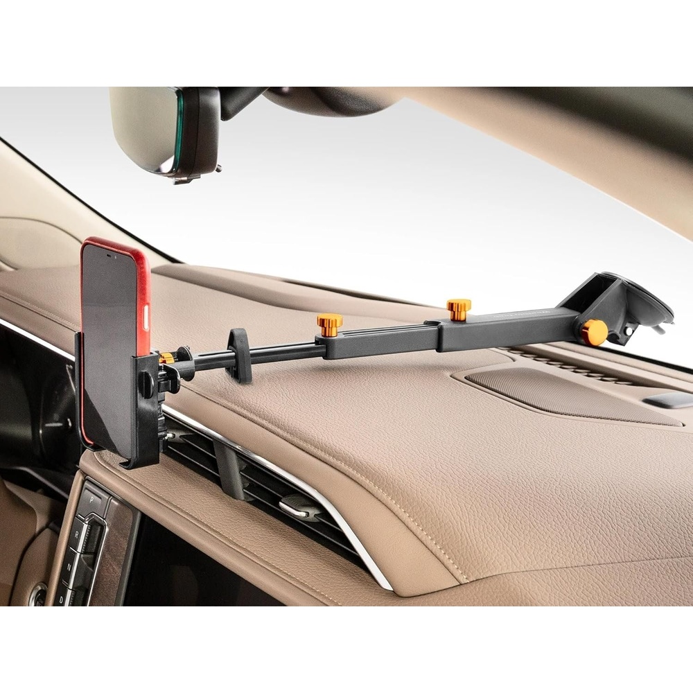 image:imageWeatherTech WindshieldFone with Extension Universal WindshieldMounted Car Phone Holder Black Plastic KnobsOrange