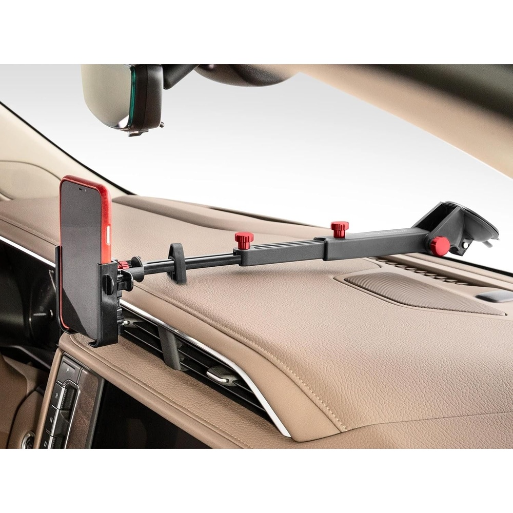 image:imageWeatherTech WindshieldFone with Extension Universal WindshieldMounted Car Phone Holder Black Plastic KnobsRed