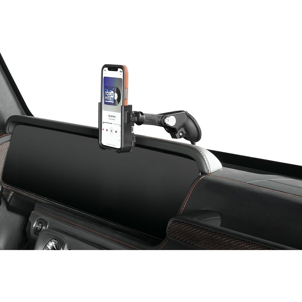 image:imageWeatherTech WindshieldFone with Extension Universal WindshieldMounted Car Phone Holder Black Plastic KnobsSilver
