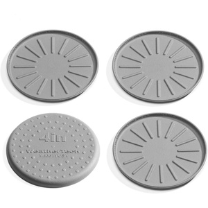 WeatherTech 8″ Coasters for Home Surfaces, Anti-Skid, No-Slip knibs – Set of 4, Black – (8A8CSTBK)(Gray)