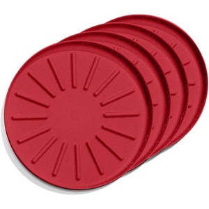 WeatherTech 8″ Coasters for Home Surfaces, Anti-Skid, No-Slip knibs – Set of 4, Black – (8A8CSTBK)(Red)