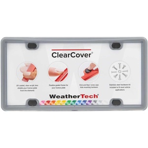 WeatherTech ClearCover – Clear Acrylic Lens Cover, Durable Frame that Protects License Plates, Black(Beluga Grey)