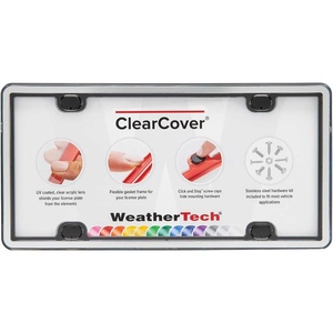 WeatherTech ClearCover – Clear Acrylic Lens Cover, Durable Frame that Protects License Plates, Black(Brushed Stainless / Black)