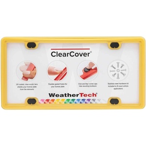 WeatherTech ClearCover – Clear Acrylic Lens Cover, Durable Frame that Protects License Plates, Black(Golden Yellow)